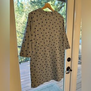 Boden Sweatshirt Tunic with Velvet Polka Dots - EUC
